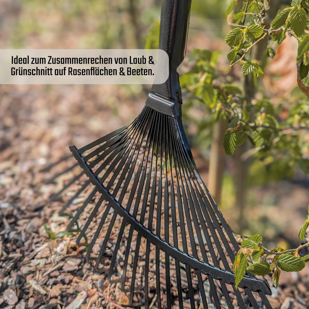 Made for SHW Laubbesen verzinkt, 47 cm breit und 140 cm Buchenholzstiel | Für Rasen &amp; Garten | Laub