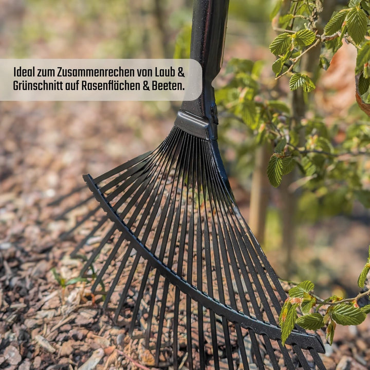 Made for SHW Laubbesen verzinkt, 47 cm breit und 140 cm Buchenholzstiel | Für Rasen &amp; Garten | Laub