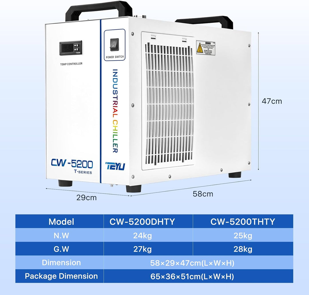 Cloudray CW-5200 Wasserchiller 6L Industrieller Wasserkühler für CO2 Lasergravierer & Schneidemaschi