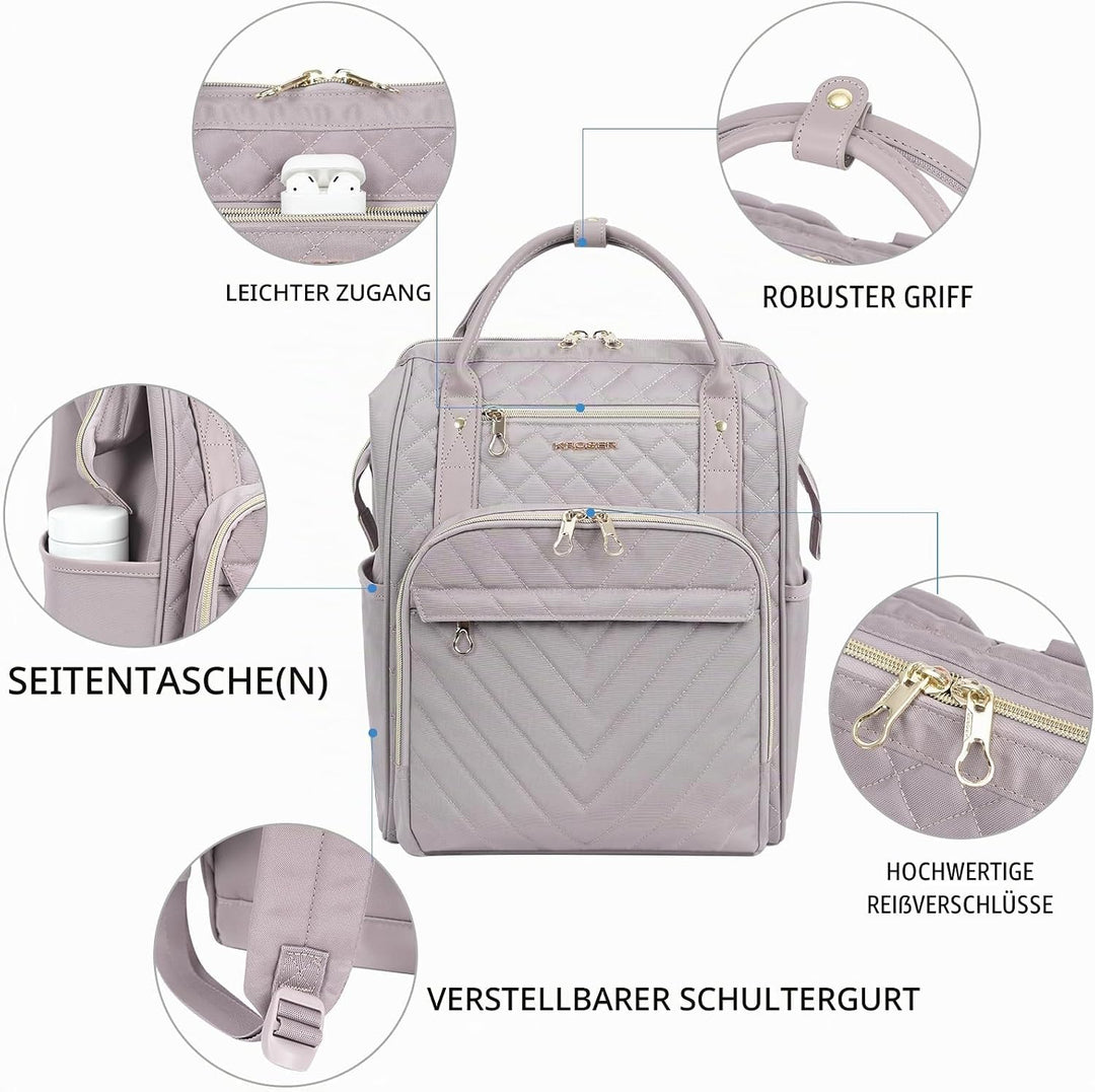 KROSER Laptop-Rucksack Damen 17 Zoll Business Reiserucksack Wasserdicht mit Hartgeschältem Sicherhei