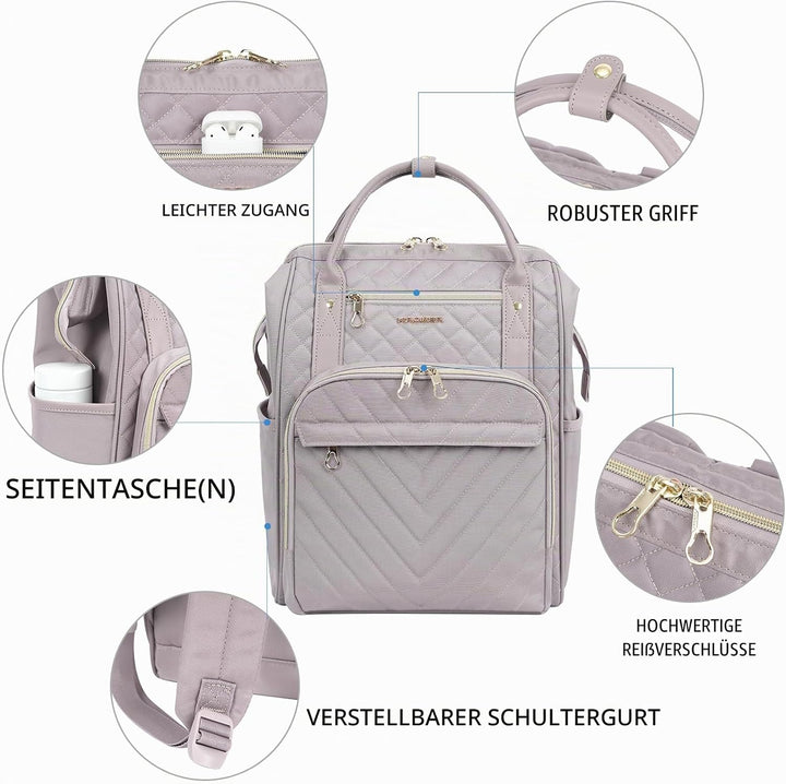 KROSER Laptop-Rucksack Damen 17 Zoll Business Reiserucksack Wasserdicht mit Hartgeschältem Sicherhei