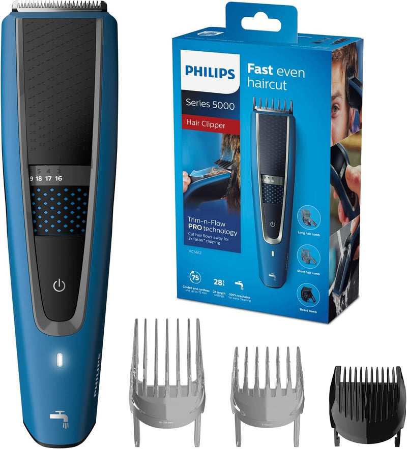 Philips Hair Clipper Series 5000 Haarschneider mit Trim-n-Flow-Pro-Technologie (Modell HC5612/15)