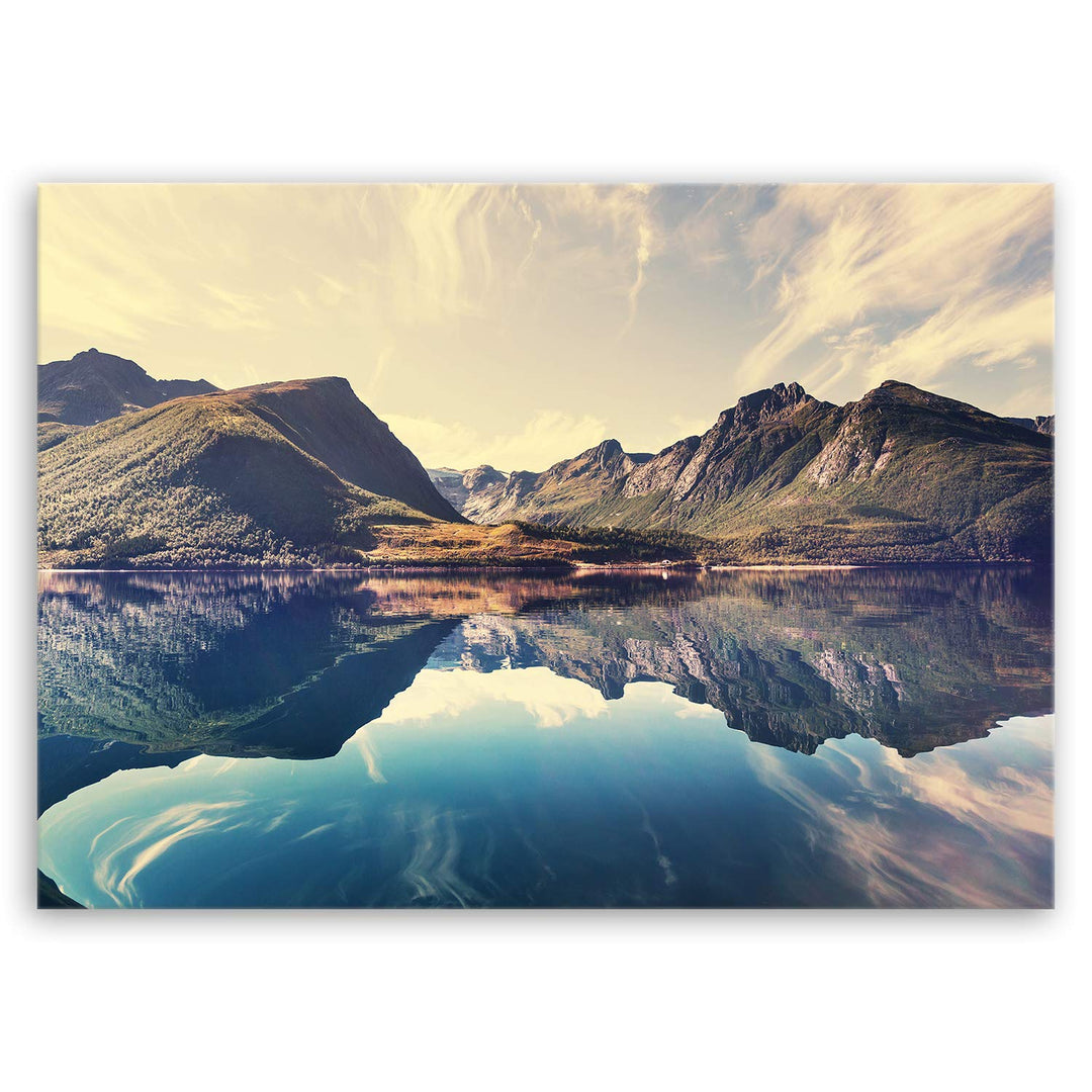 ge Bildet Bild auf Leinwand | Landschaftsbilder - Norwegische Berglandschaft L in 70x50 cm als Wandb
