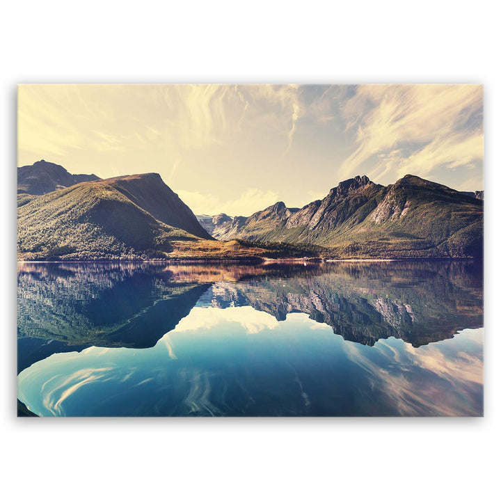 ge Bildet Bild auf Leinwand | Landschaftsbilder - Norwegische Berglandschaft L in 70x50 cm als Wandb