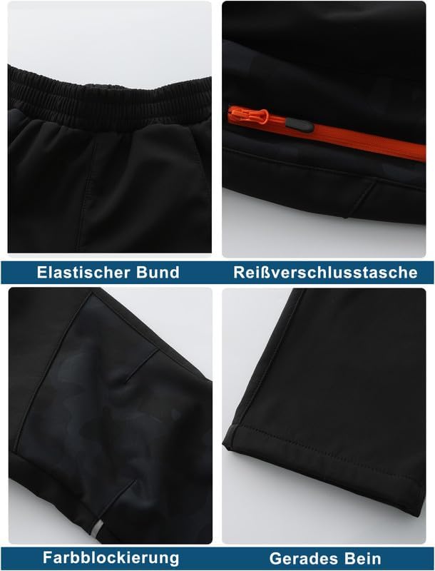 Zzkouine Kinder Softshellhose Schneehose Thermohose Hosen Jungen Mädchen Winterhose Outdoorhose Wand