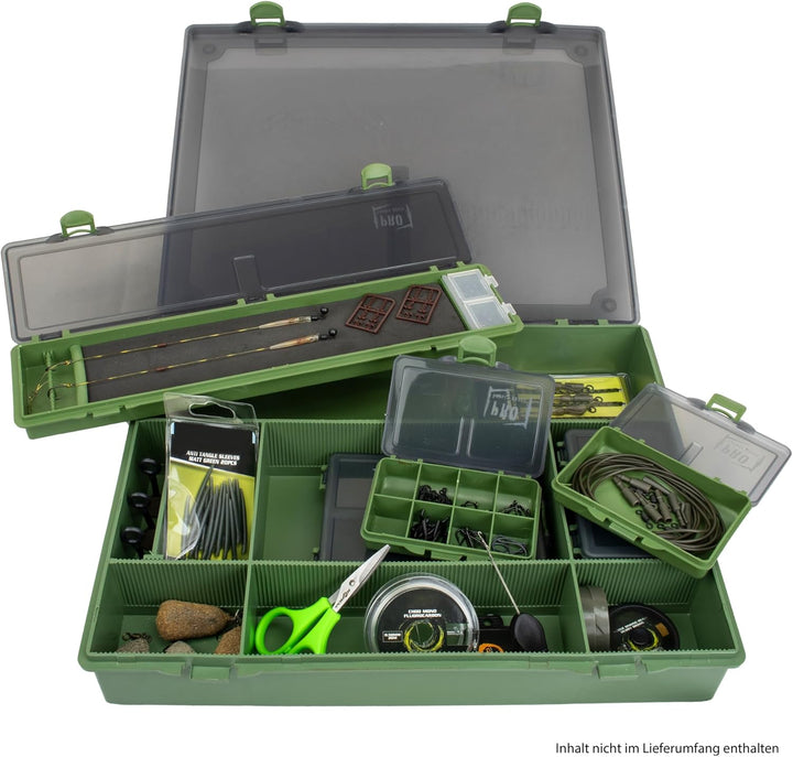Carp Rig Box 7+1, Carp Rigboard Kleinteile Sortiment Bag Angelkoffer mit 6 Zusatzboxen, Inklusive Ri