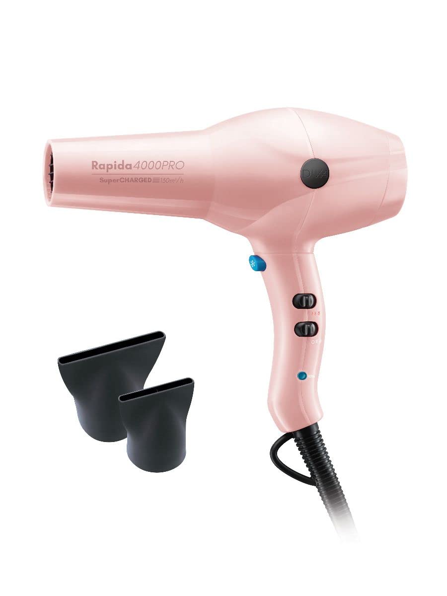 Diva PRO114 Pro Styling Rapida 4000 Pro- Haartrockner- 4 Hitze- und 2 Gebläseeinstellungen- Kaltluft