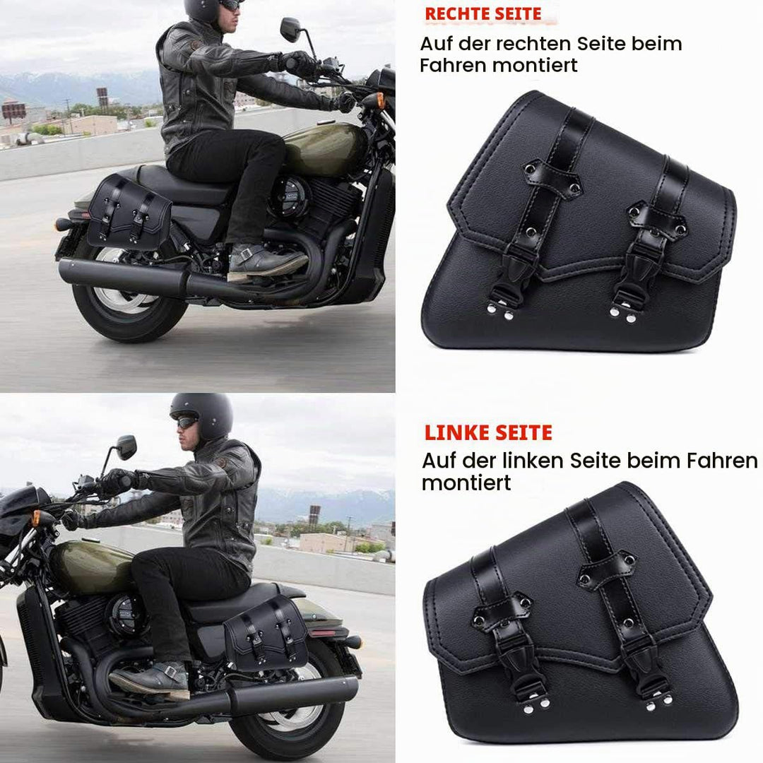 Vintage Satteltaschen für Motorrad Universal PU wasserdichte Satteltaschen mit grosser Kapazität