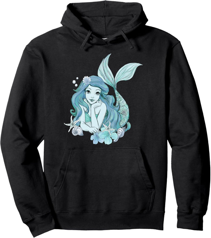 Disney Little Mermaid Ariel Teal Sketch Pullover Hoodie