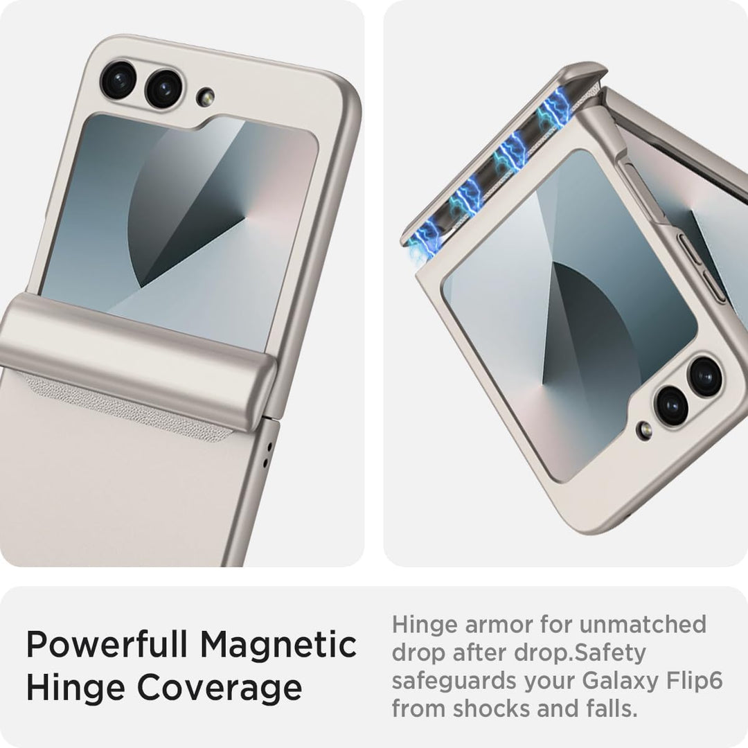 Miimall Kompatibel mit Samsung Galaxy Z Flip 6/Flip7 FE Hülle mit Scharnierschutz Magnetischer [Exte