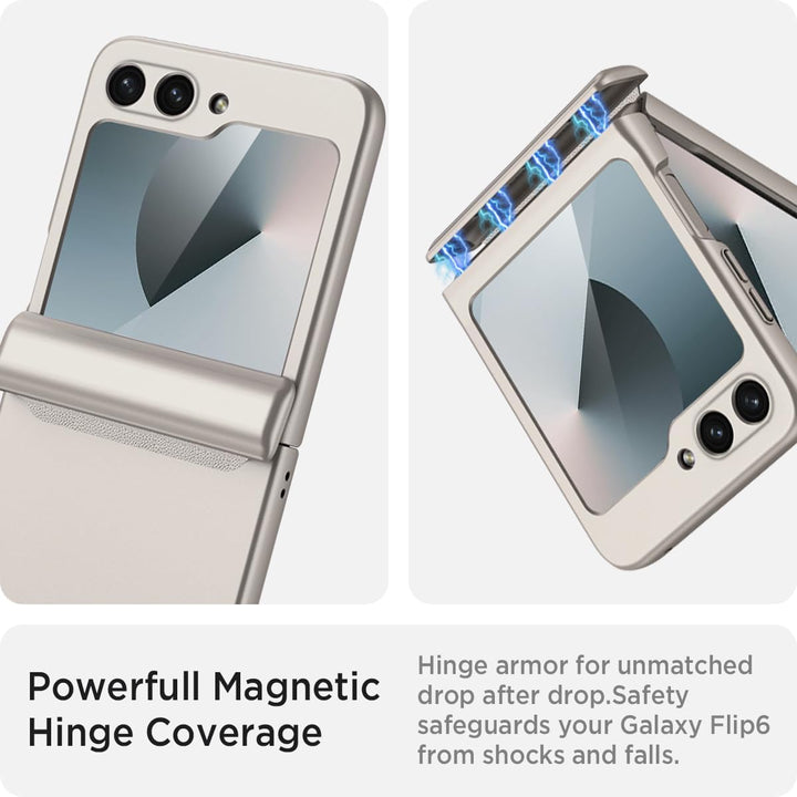 Miimall Kompatibel mit Samsung Galaxy Z Flip 6/Flip7 FE Hülle mit Scharnierschutz Magnetischer [Exte