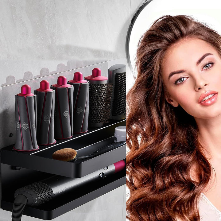 Morwealth Halterung für Dyson Airwrap Ohne Bohren, 2 in 1 Wandhalterung Halterung für Dyson Airwrap