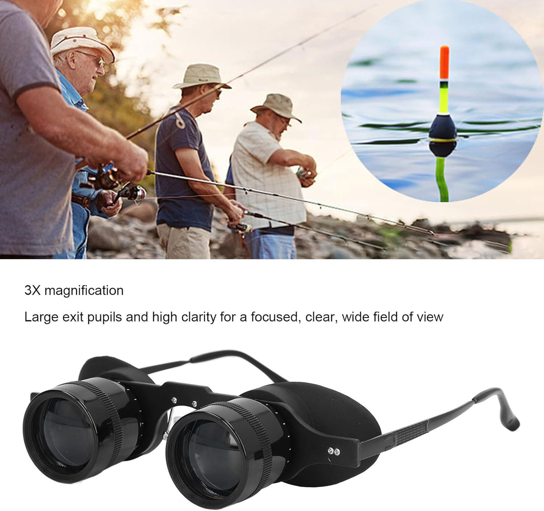 Fernglas Brille für Angeln, Tragbare Freihändige Fernglasbrille mit 3-fachem Vergrösserung für Vogel