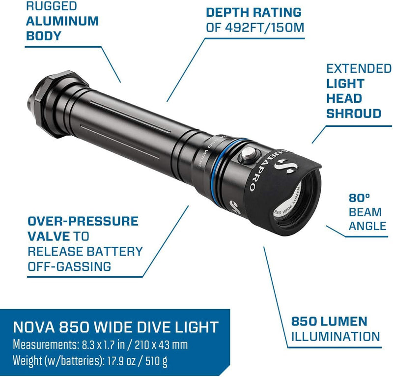 Scubapro Nova 850 Tauchleuchte Nova 850 Wide, Nova 850 Wide