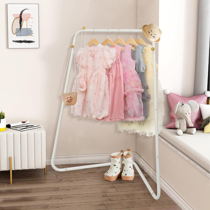 YGJT Kinder Kleiderständer, Garderobe mit Ablage & Kleiderstange für Kinderzimmer, Mädchenzimmer & S