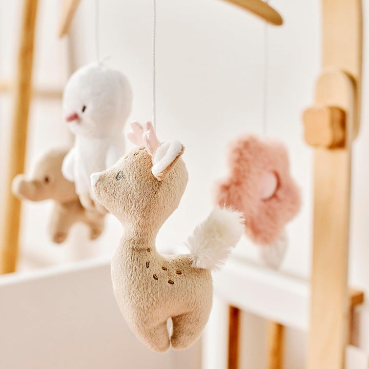 Nattou Mobile mit Spieluhr, Sanftes Wiegelied "La-Le-Lu", Polyester/Holz, FanFan, Beige
