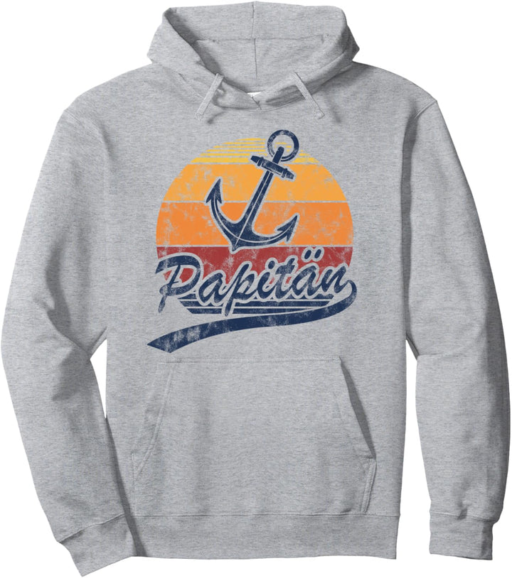 Papitän Papa Kapitän Anker Lustiges Vater Retro Vintage Pullover Hoodie