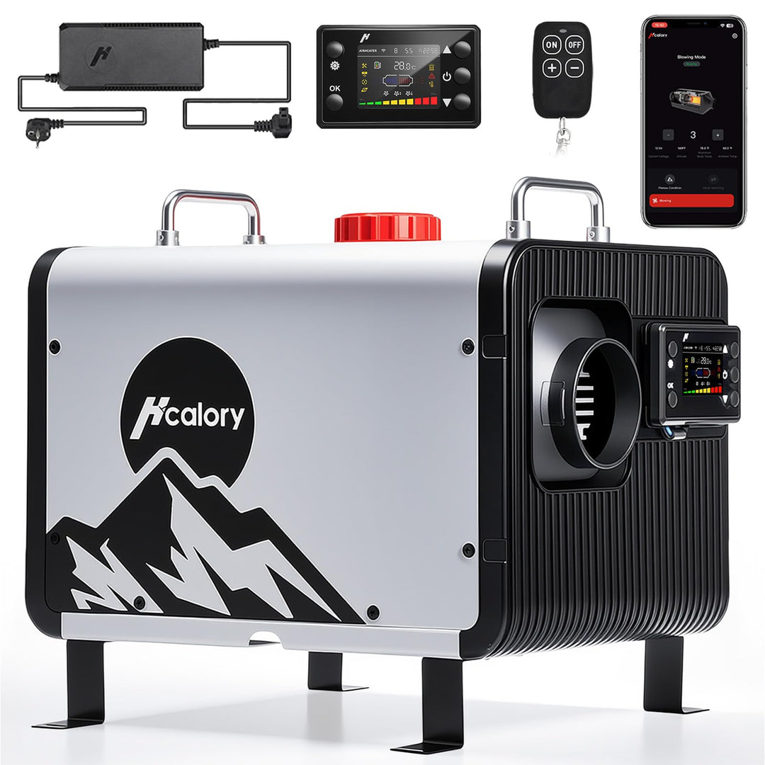 12V/24V Diesel Luftheizung, 8kW Diesel Standheizung 0,12–0,45 L/h, mit APP & 220-240V Adapter,28% hö