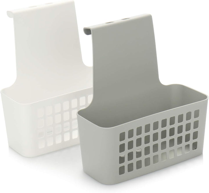 com-four® 2X Hängekorb, robuste Aufbewahrungsbox aus Kunststoff, Organizer für Küche, Bad und Kleide
