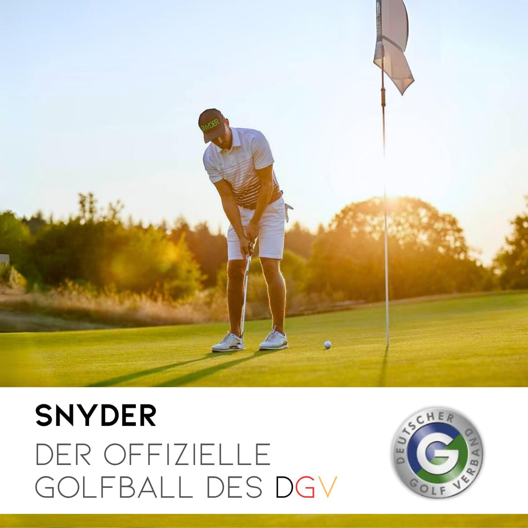 SNYDER - SNY DIST Premium Golfbälle | 20 Stück im Ballnetz | Ideal für: Maximale Ballgeschwindigkeit