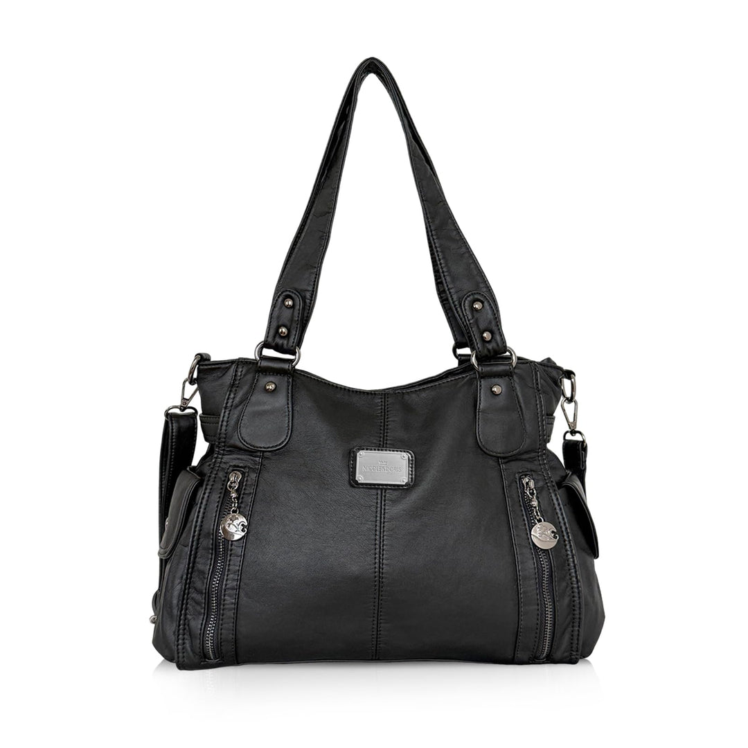 NICOLE & DORIS Women Hobo bags shoulder bags Washed Leather Totes Crossbody with Multiple Compartmen