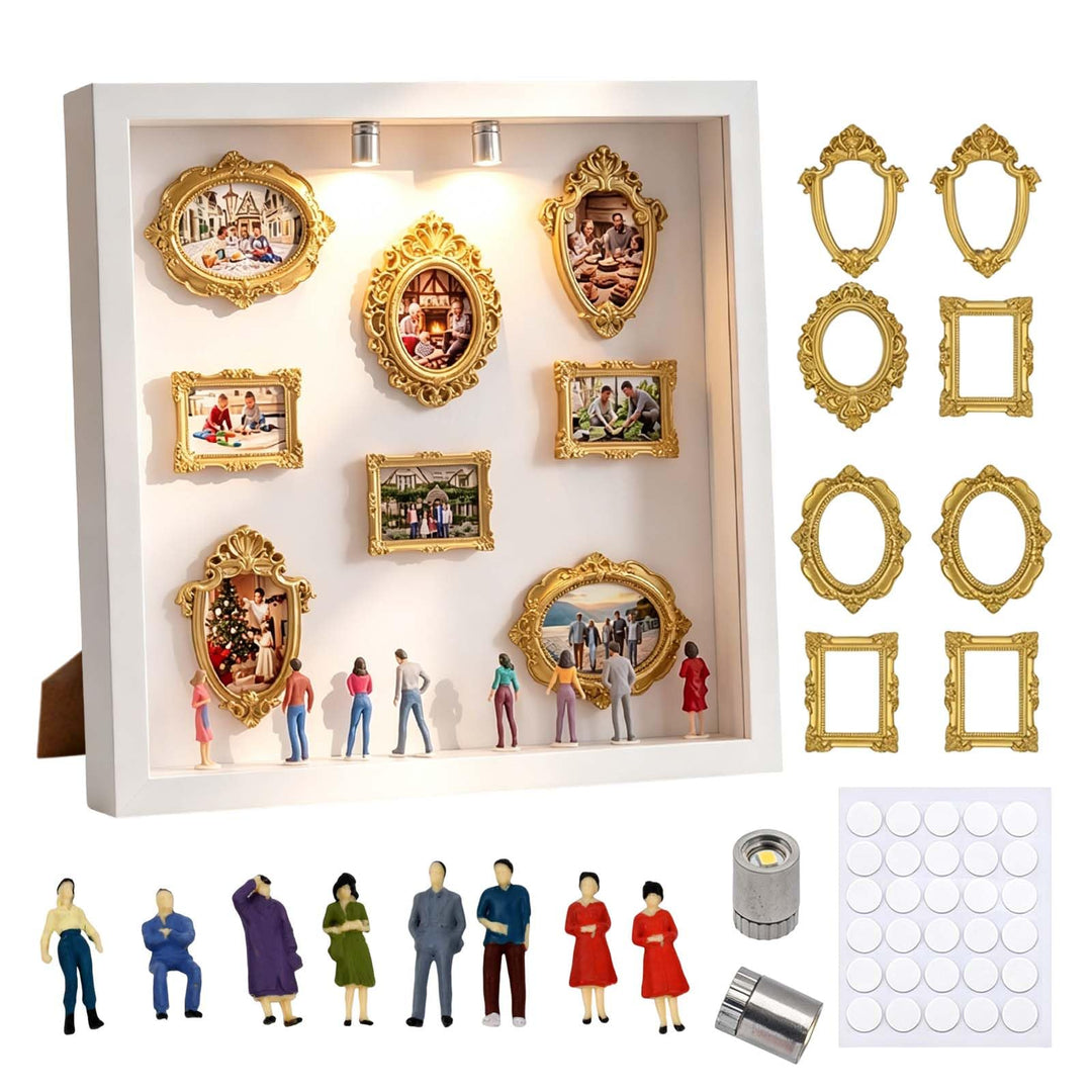DIY Mini Museum Bilderrahmen, DIY Mini Museum Silhouette Box, Foto Erinnerungsanzeige mit 8 Mini Gol