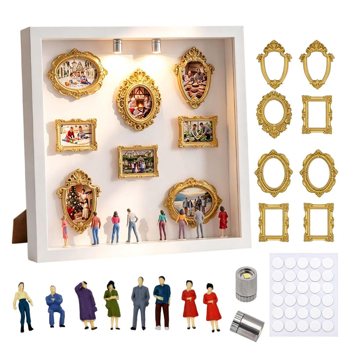 DIY Mini Museum Bilderrahmen, DIY Mini Museum Silhouette Box, Foto Erinnerungsanzeige mit 8 Mini Gol