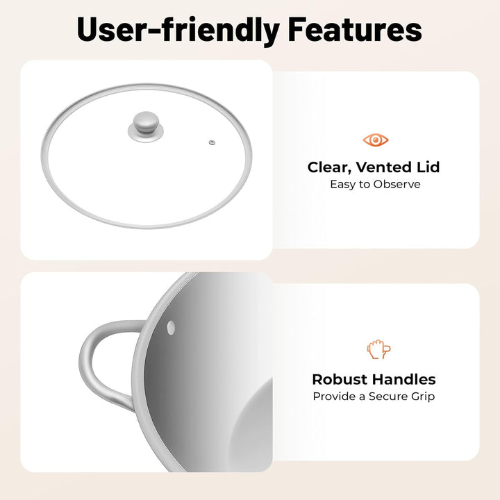 Hot Pot mit Teiler, 304 Edelstahl Topf Hotpot Kocher mit Glasdeckel, Kochtopf-Set für Induktionsherd