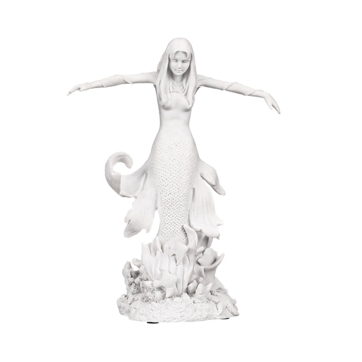 Design Toscano Königin des Ozeans, die Meerjungfrau: Marmor-Kunstharz Statue