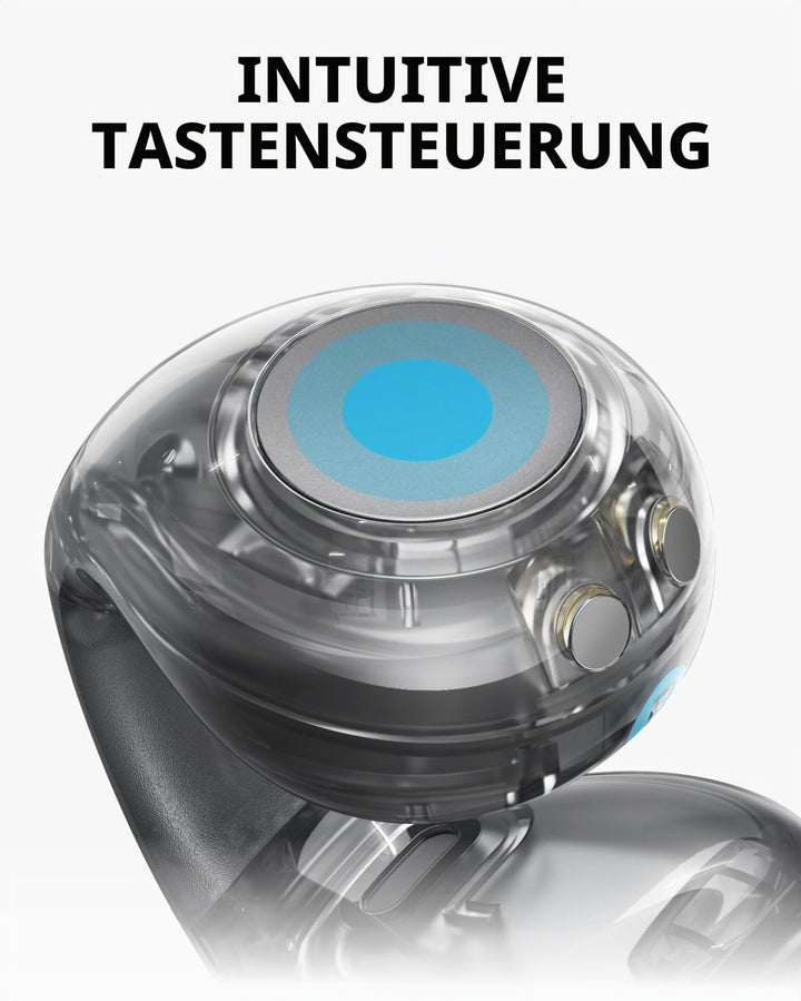 soundcore C40i von Anker, Open-Ear Earbuds, Clip-On Kopfhörer, flexibles Gelenk-Design, Tastensteuer