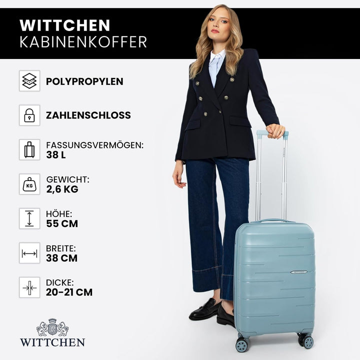 WITTCHEN ARCO Line | Kabinenkoffer Handgepäck Kleiner Koffer | Leichtes Gepäck Polypropylen TSA-Schl