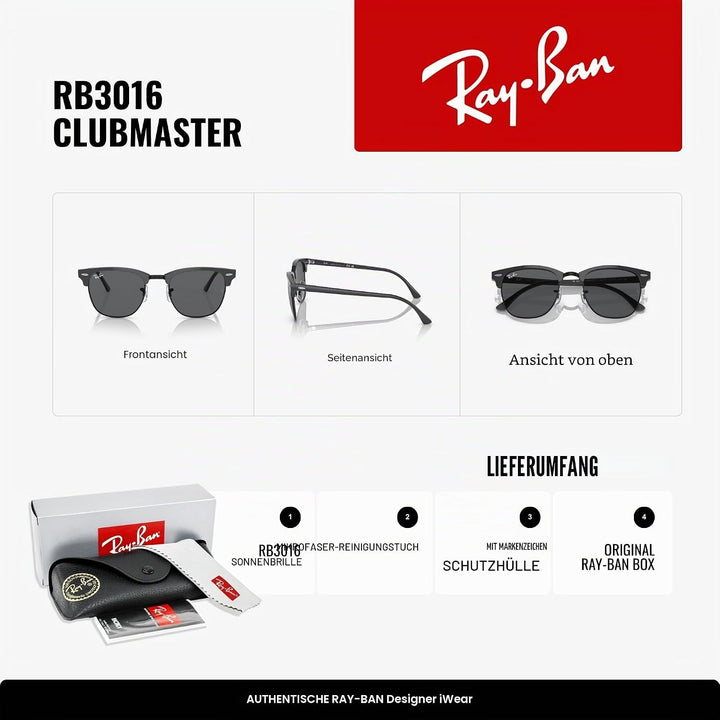 Ray-Ban RB3016 Sonnenbrille Polarisiert 51 mm Grün auf Schwarz/Dunkelgrau, Gr&amp;