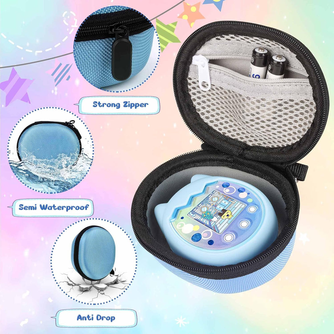 Silikon Hülle und Hartschalenkoffer kompatibel mit Tamagotchi Pix Virtuelles Haustierspielzeug, Schu