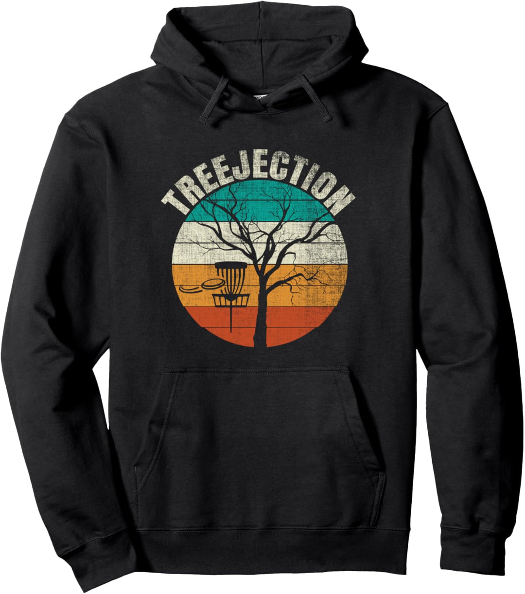 Disc Golf Retro Vintage Men And Women, Treejection Disc Golf Pullover Hoodie