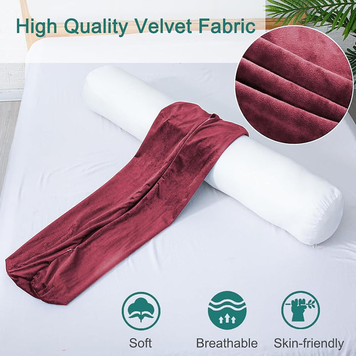 Body Pillow for Adults, Full Body Pilllow for Sleeping, Long Round Cervical Pillow, Bolster Side Sle