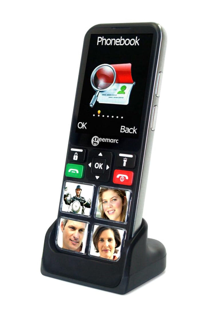 Geemarc CL8000 - Einfaches 4G-Handy mit grossen Fototasten, SOS-Funktion und verstärkter Lautstärke