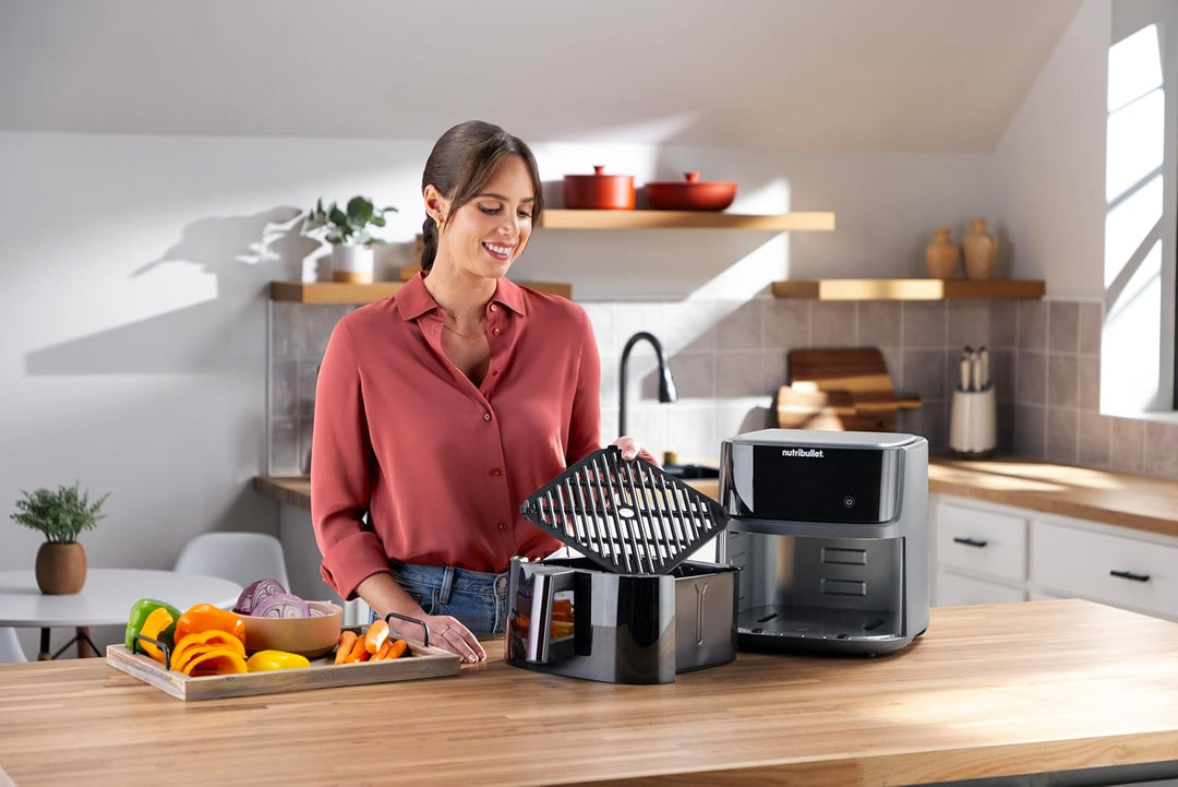 nutribullet Crisplite Vision NBA0811DG, Heissluftfritteuse mit 8L Kapazität, 80-200° Temperaturberei
