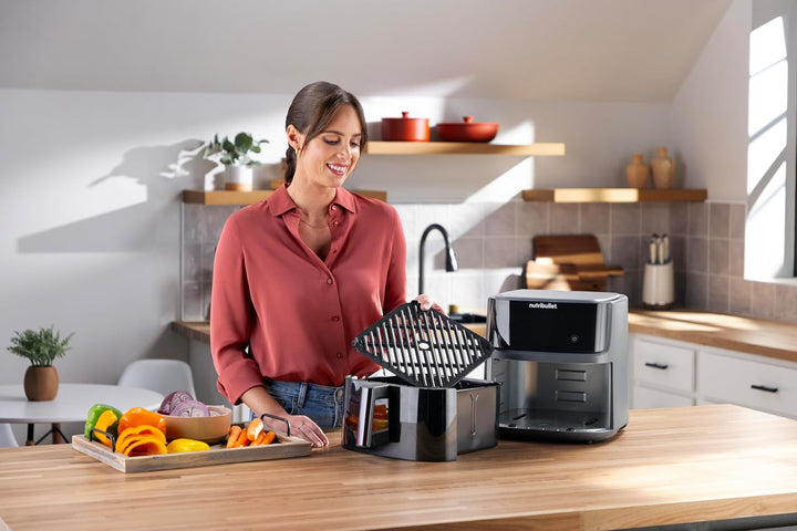 nutribullet Crisplite Vision NBA0811DG, Heissluftfritteuse mit 8L Kapazität, 80-200° Temperaturberei