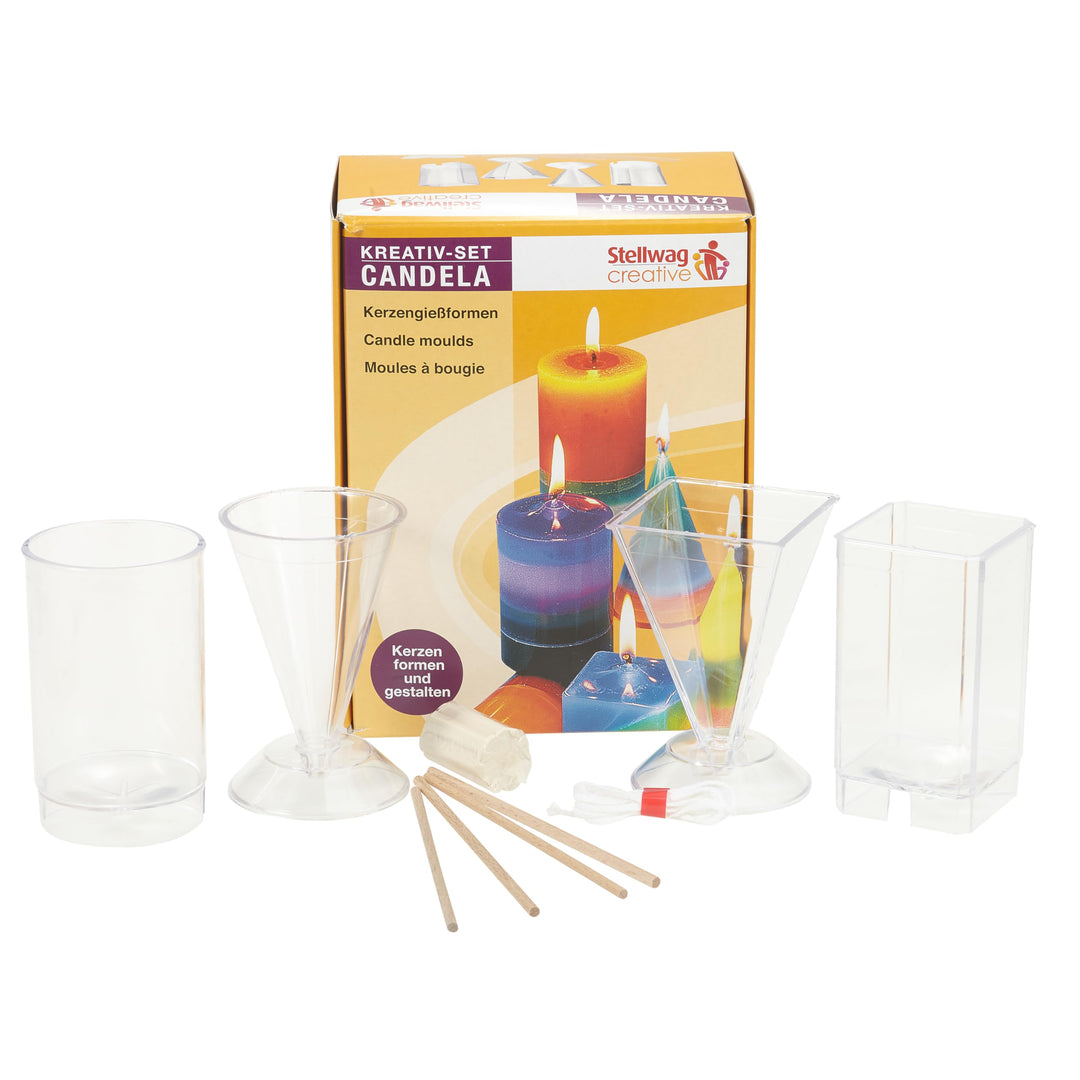 Mixed-Store 4 Kerzengiessformen, Komplettset mit 4 Kerzengiessformen, Zubehör und Anleitung, Kreativ