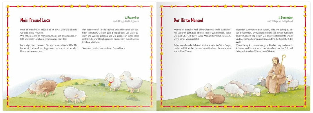 Rica auf dem Weg zur Krippe: Adventskalender zum Vorlesen und Spielen - mit 24 Spielfiguren (Advents