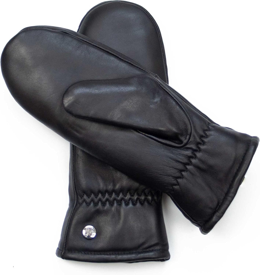 Fäustlinge aus reinem Merino Lammfell und robustem Lammnappa Leder, Touchscreen-fähig, Damen, Lammfe