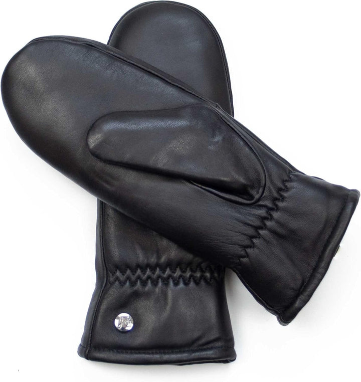 Fäustlinge aus reinem Merino Lammfell und robustem Lammnappa Leder, Touchscreen-fähig, Damen, Lammfe