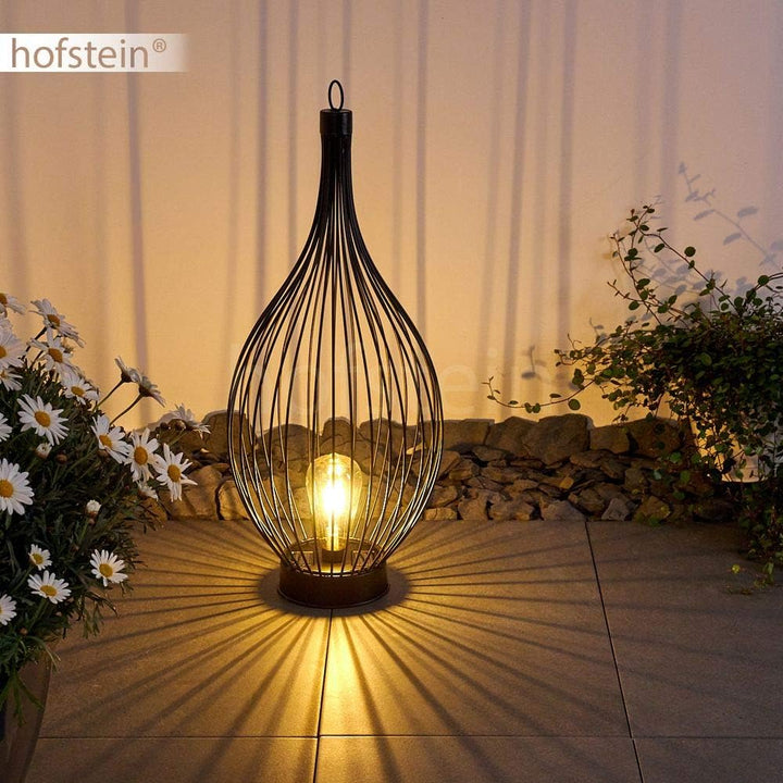 HOFSTEIN LED Solarleuchte Pasadena aus Metall in Schwarz, Aussenlampe mit An-/Ausschalter am Gehäuse