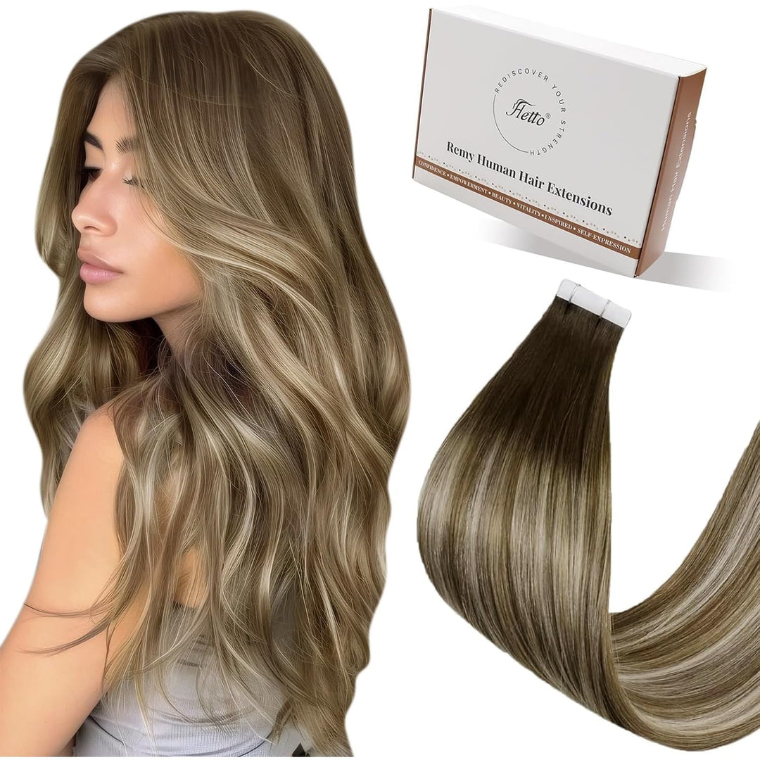 Hetto Balayage Tape in Extensions Echthaar Blond Tape in Extensions Echthaar Remy Tape in Extensions