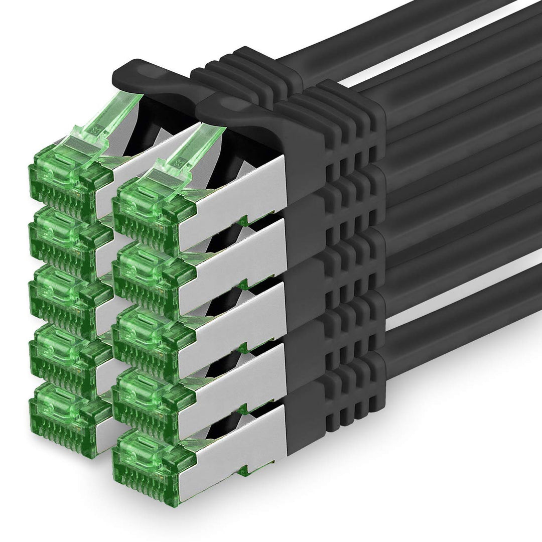 0.25 M Cat.7 Netzwerk-Kabel 10 Stück Cat7 Patch-Kabel Lan-Kabel Ethernet RJ45 10 Gbit/s (Alle Intern