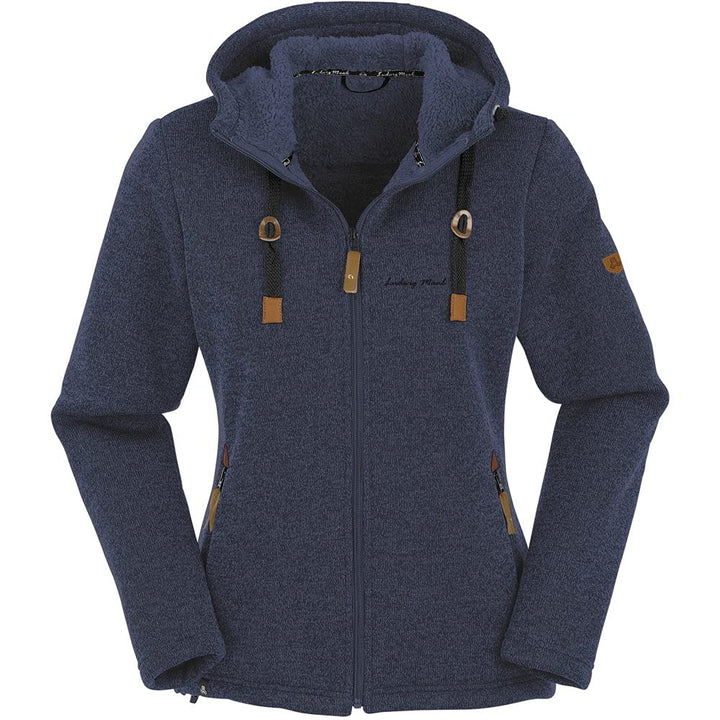 Maul Damen Chieming mit Kapuze Polar-strickfleece Jacke 38 Blau, 38 Blau