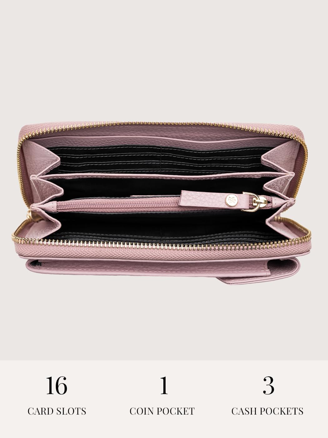 Lazarotti Bologna XL Leder Damen-Geldbörse & Handytasche (2-in-1) | 16 Kartenfächer | zum Umhängen m