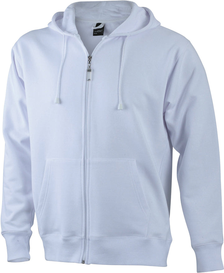 JN042 Men´s Hooded Jacke Sweatjacke Kapuze Sweatshirt, Farbe:WHITE;Herrengrössen:XL