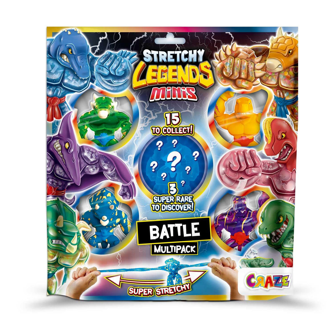 Stretchy Legends Minis Multipack Battle - 5X Elastische Actionfiguren für Kinder, Klebrige & Dehnbar