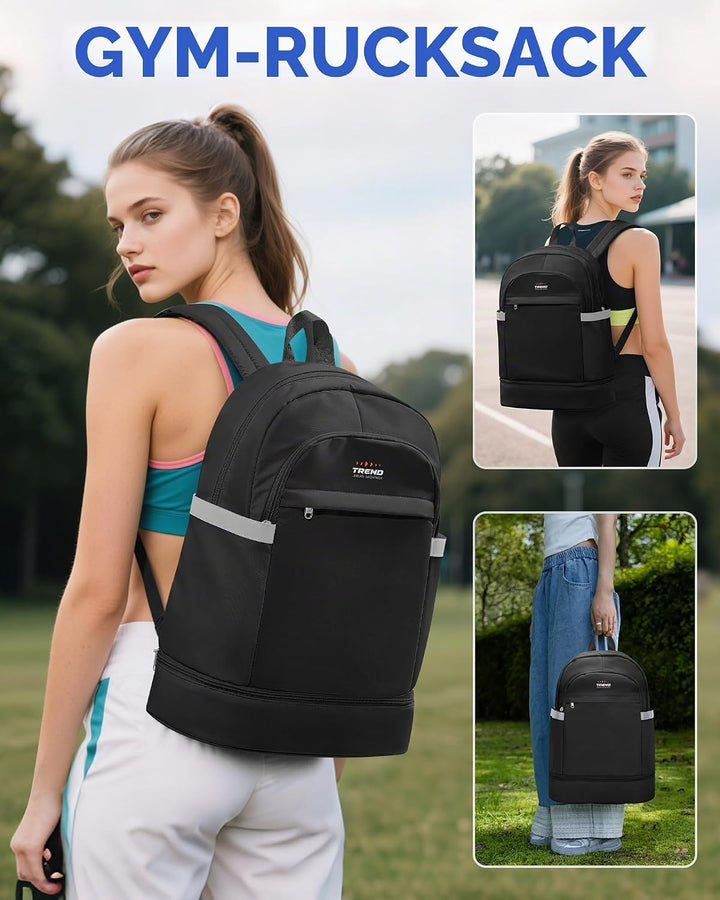 SZLX Sportrucksack für Frauen mit Schuhfach und Nasstasche Faltbarer Handgepäckrucksack Grosser Reis